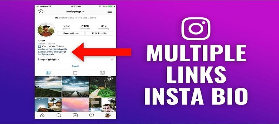 نحوه قرار دادن چند لینک در بیو اینستاگرام